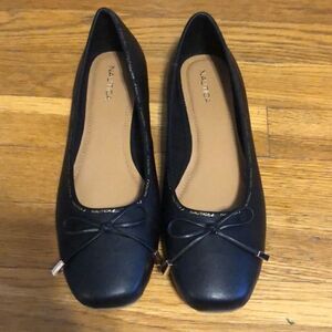 Nautical black ballet flats shoes